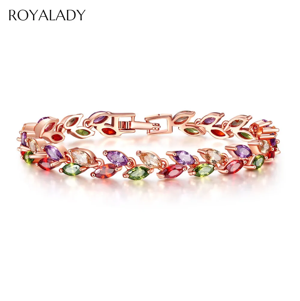 Rose Gold Colorful Crystal Bracelet For Women 2019 Cubic Zircon Bracelet Snake Chain Bangle Collier Femme Bridal Wedding Jewelry
Rose Gold Colorful Crystal Bracelet For Women 2019 Cubic Zircon Bracelet Snake Chain Bangle Collier Femme Bridal Wedding Jewelry