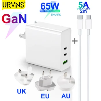 

URVNS GaN 65W 100W Fast PD Charger for iPhone 11 Pro USB Type C QC4.0 Charger EU AU UK KS Plug Wall Charger for MacBook Xiaomi