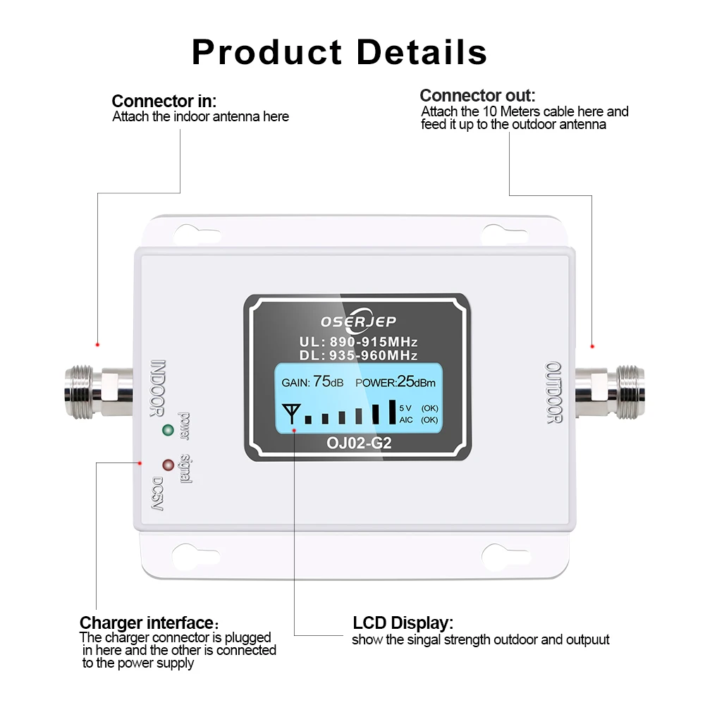 

GSM 900 Mhz Repeater 70dB CDMA Repetidor GSM 900Mhz 2G Cellular Cell Phone Signal Booster , GSM Signal Repeater Amplifier