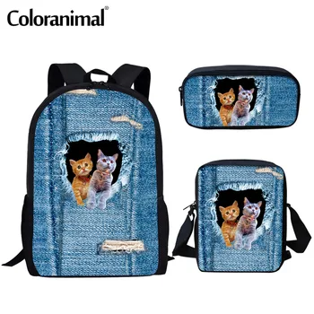 Coloranimal Cute Demin Cat Pattern Teenage School Bags Children Bookbag 3D Print Girl Boy Student Bag Shoulder Bag Mochilas 2020
Coloranimal Cute Demin Cat Pattern Teenage School Bags Children Bookbag 3D Print Girl Boy Student Bag Shoulder Bag Mochilas 2020