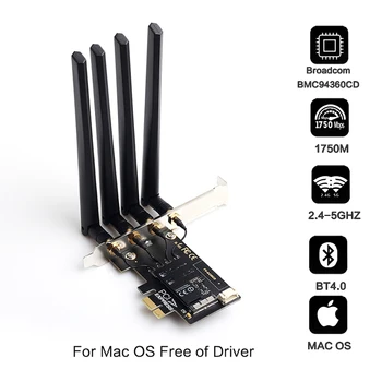 High Quality Drive-Free BCM94360CD Desktop Dual Band 5G Gigabit PCIe Wireless Network Card Wi-Fi 802.11ac And Bluetooth 4.0
High Quality Drive-Free BCM94360CD Desktop Dual Band 5G Gigabit PCIe Wireless Network Card Wi-Fi 802.11ac And Bluetooth 4.0