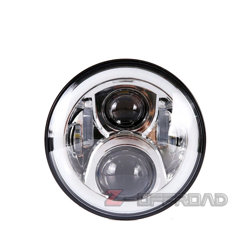 7Inch LED H4 Chrome Round White Halo Ring Projector Headlight for Jeep Wrangler with Amber Turn Signal Lamps Lighting Headlamp
7Inch LED H4 Chrome Round White Halo Ring Projector Headlight for Jeep Wrangler with Amber Turn Signal Lamps Lighting Headlamp