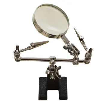 6x Portable Clip-on Metal Holder Three-hand Magnifier Magnifying Glass Lens For Jeweler Coins Stamps
6x Portable Clip-on Metal Holder Three-hand Magnifier Magnifying Glass Lens For Jeweler Coins Stamps