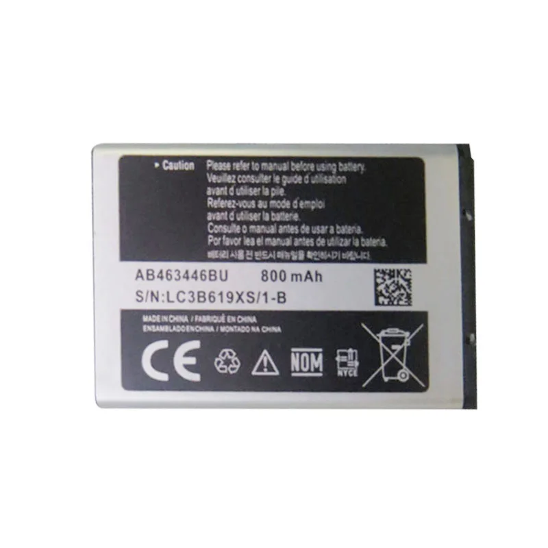 AB463446BU AB043446BE AB553446BU For Samsung C3300K X208 B309 F299 E2330 E1190 SCH-E339 GT-C3520 800mAh Battery
AB463446BU AB043446BE AB553446BU For Samsung C3300K X208 B309 F299 E2330 E1190 SCH-E339 GT-C3520 800mAh Battery