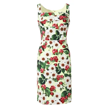 Women dress summer 2020 top quality designer floral print sleeveless square collar vintage elegant sheath sexy dresses
Women dress summer 2020 top quality designer floral print sleeveless square collar vintage elegant sheath sexy dresses