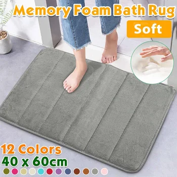 

Soft Water Absorption Rug Mat 40*60cm Memory Foam Bath Coral Velvet Mat Set kitchen Door Floor Mat For Toilet Non Slip Bedroom