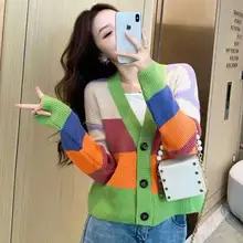 Autumn and Winter New Sweaters, Autumn New Outerwear, Knitted Cardigans, Contrast Colors, Loose Cropped Tops, Women's Jackets
Autumn and Winter New Sweaters, Autumn New Outerwear, Knitted Cardigans, Contrast Colors, Loose Cropped Tops, Women's Jackets