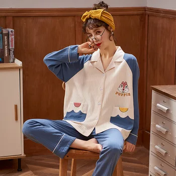 Cute Women's Pajamas Set Soft Comfortable Cardigan Lougewear Homwear Nighties Casual Sleepwear Homewear Pijamas Women Plus Size
Cute Women's Pajamas Set Soft Comfortable Cardigan Lougewear Homwear Nighties Casual Sleepwear Homewear Pijamas Women Plus Size