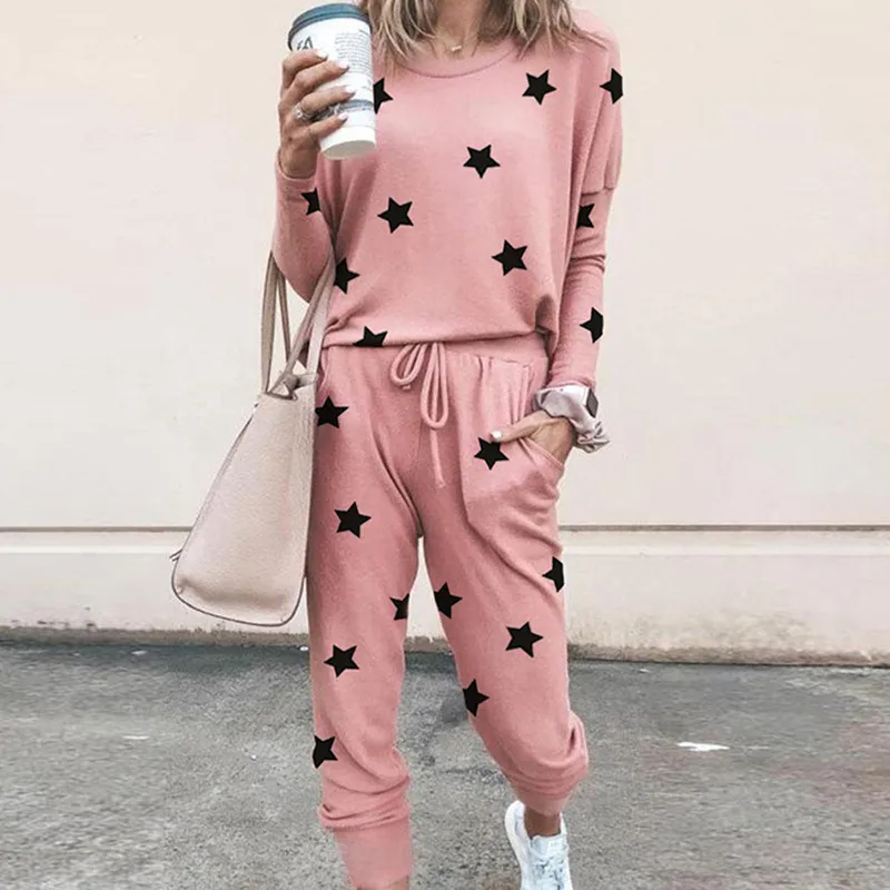 Spring and autumn new ladies loose printing long sleeves, fashion, leisure, large size trousers two sets are more attractive
Spring and autumn new ladies loose printing long sleeves, fashion, leisure, large size trousers two sets are more attractive