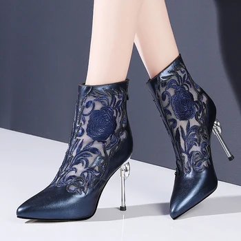 KARINLUNA Dropship 2020 Women Shoes Woman High Heels Mesh Embroidery Sexy Pointed Toe Genuine Leather Party Summer Ankle Boots
KARINLUNA Dropship 2020 Women Shoes Woman High Heels Mesh Embroidery Sexy Pointed Toe Genuine Leather Party Summer Ankle Boots