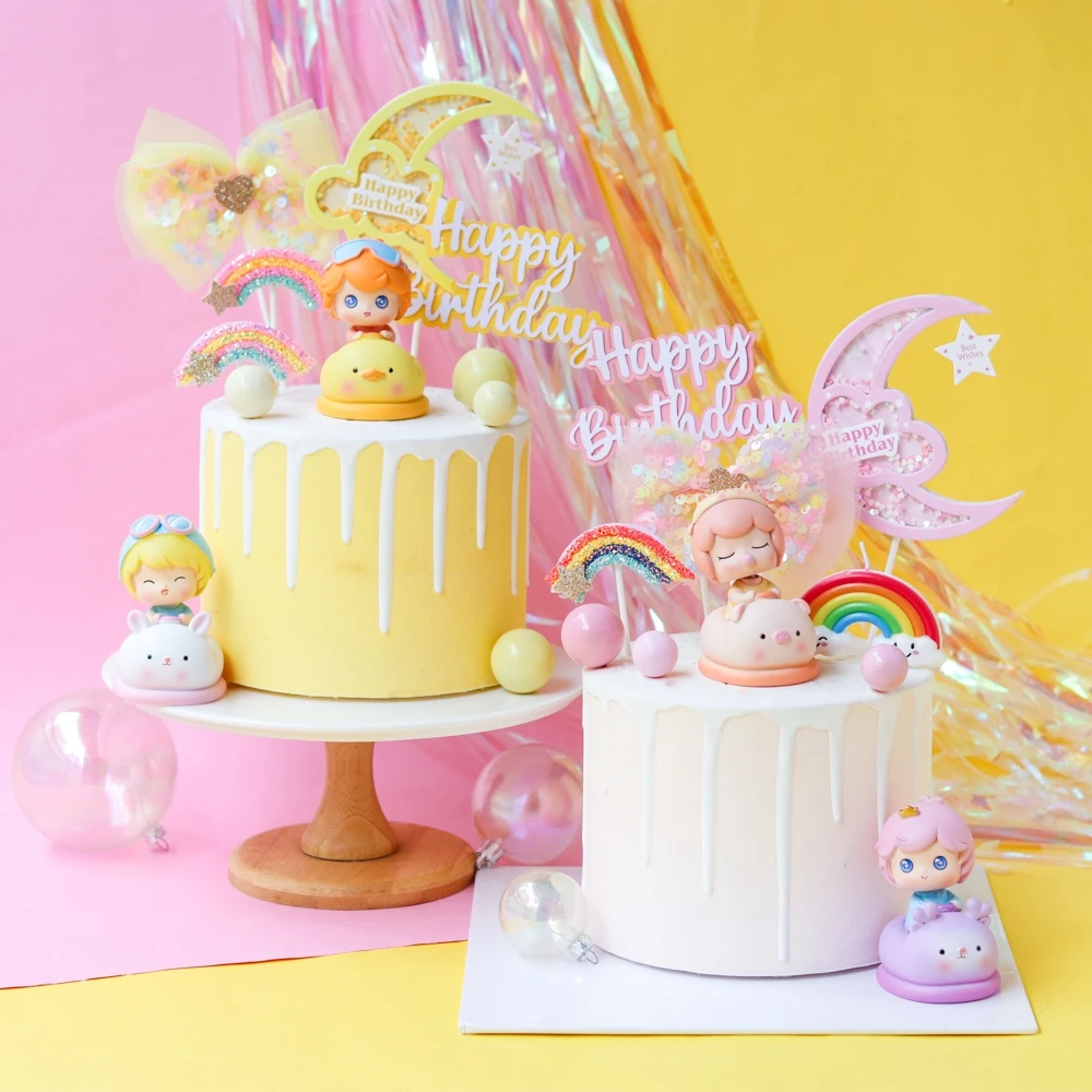 Baby Shower Cartoon Boy Grl Cake Topper Sequin Moon Rainbow Card With Bow Birthday Party Dessert Plug-in Decoration Supplies 
Baby Shower Cartoon Boy Grl Cake Topper Sequin Moon Rainbow Card With Bow Birthday Party Dessert Plug-in Decoration Supplies