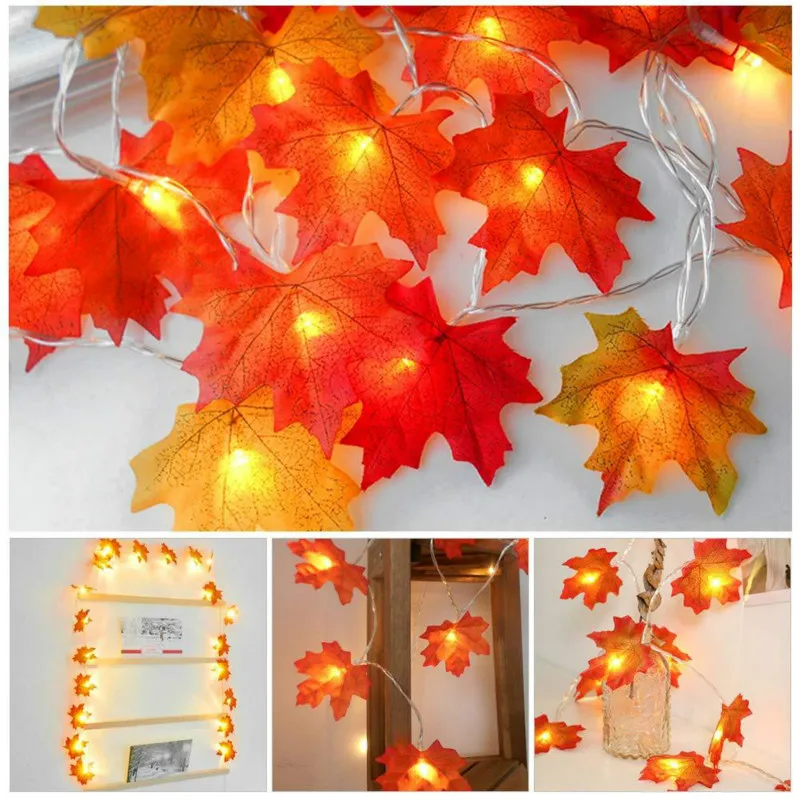 Christmas Lights Led Garland Decorative Maple Leaves Fairy String Lights Navidad Decor for Home Battery Operated Halloween Light
Christmas Lights Led Garland Decorative Maple Leaves Fairy String Lights Navidad Decor for Home Battery Operated Halloween Light