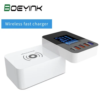 QI Wireless Charger Quick Charge 3.0 Smart USB Type C Charger Station HUB Led Display Fast Charging Power Adapter Desktop Strip
QI Wireless Charger Quick Charge 3.0 Smart USB Type C Charger Station HUB Led Display Fast Charging Power Adapter Desktop Strip