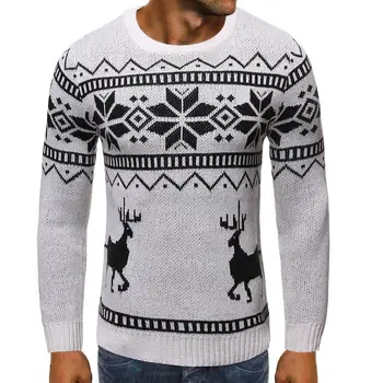 Snowflake Christmas Sweater Deer Sweater for Men Tops Pullovers Mens Striped Jumper Round Neck Autumn and Winter
Snowflake Christmas Sweater Deer Sweater for Men Tops Pullovers Mens Striped Jumper Round Neck Autumn and Winter