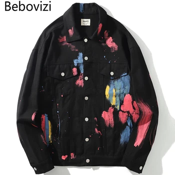 Bebovizi 2019 Hip Hop Men Paint Splash Denim Jacket Graffiti Coats Streetwear Fashion Man Black White Jacket Hipster Outwear
Bebovizi 2019 Hip Hop Men Paint Splash Denim Jacket Graffiti Coats Streetwear Fashion Man Black White Jacket Hipster Outwear