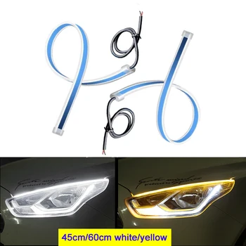 2pcs Car DRL LED Daytime Running Lights Flexible Soft Adhesive Car LED Strip Light Turn signal Running Yellow for Universal Cars
2pcs Car DRL LED Daytime Running Lights Flexible Soft Adhesive Car LED Strip Light Turn signal Running Yellow for Universal Cars