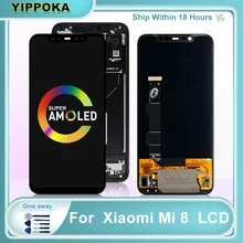 Écran tactile LCD Super AMOLED avec châssis, 6.21 pouces, pièce de rechange pour Xiaomi Mi 8=