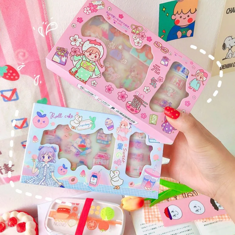 Creative and Paper Tape Set Cartoon Sticker Box Diy Manual Book Beautiful Sticker Student Album Book Decoration
Creative and Paper Tape Set Cartoon Sticker Box Diy Manual Book Beautiful Sticker Student Album Book Decoration