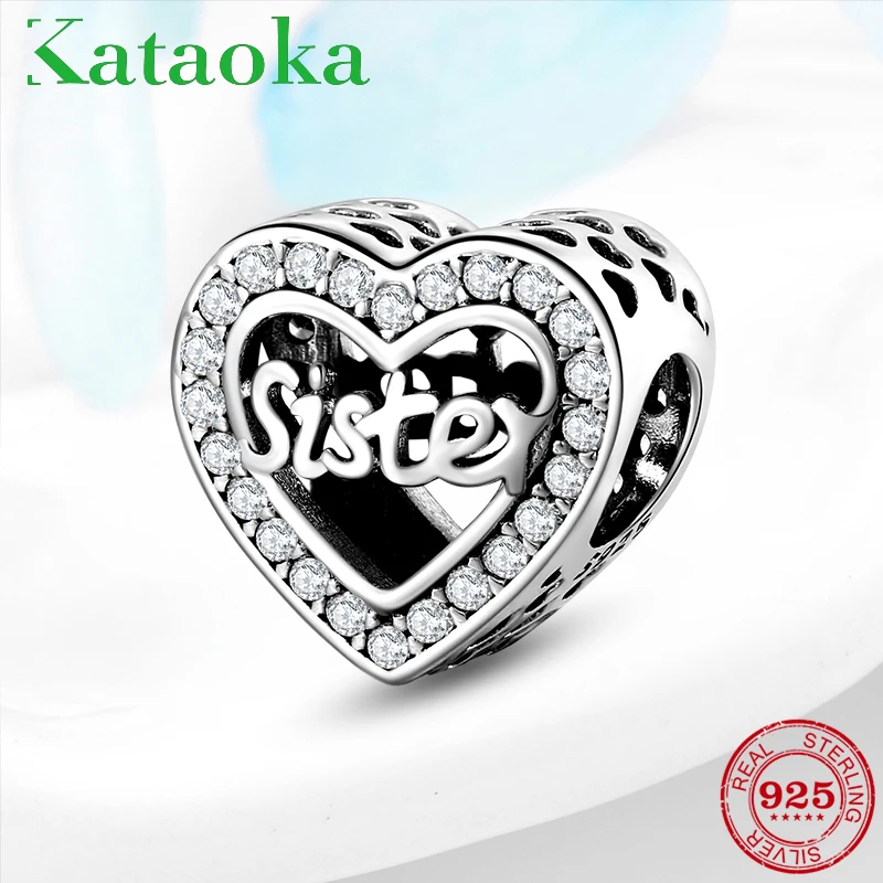 Fit Authentic 925 Sterling Silver pandora charms original Sister Clear CZ Hearts Beads for Women girl Valentine's Day Gift 
Fit Authentic 925 Sterling Silver pandora charms original Sister Clear CZ Hearts Beads for Women girl Valentine's Day Gift
