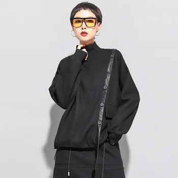 Female Long Sleeve Casual Blouse Shirts Women Spring New Shirt Black Streetwear Stand Collar Thin Wool Stitching Loose Shirt
Female Long Sleeve Casual Blouse Shirts Women Spring New Shirt Black Streetwear Stand Collar Thin Wool Stitching Loose Shirt