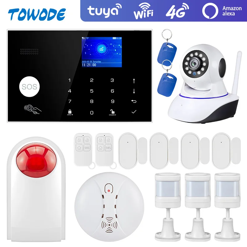 Towode Alarm System Kit G34 GSM WIFI 4G Tuya Wireless Security Home With Camera Motion Detector Remote Control Siren 433mhz
Towode Alarm System Kit G34 GSM WIFI 4G Tuya Wireless Security Home With Camera Motion Detector Remote Control Siren 433mhz