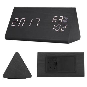 USB Adapt Creative Digital Clock Wooden Electronic LED Time Display Temperature And Humidity Table Clock For Bedroom Alarm Clock
USB Adapt Creative Digital Clock Wooden Electronic LED Time Display Temperature And Humidity Table Clock For Bedroom Alarm Clock