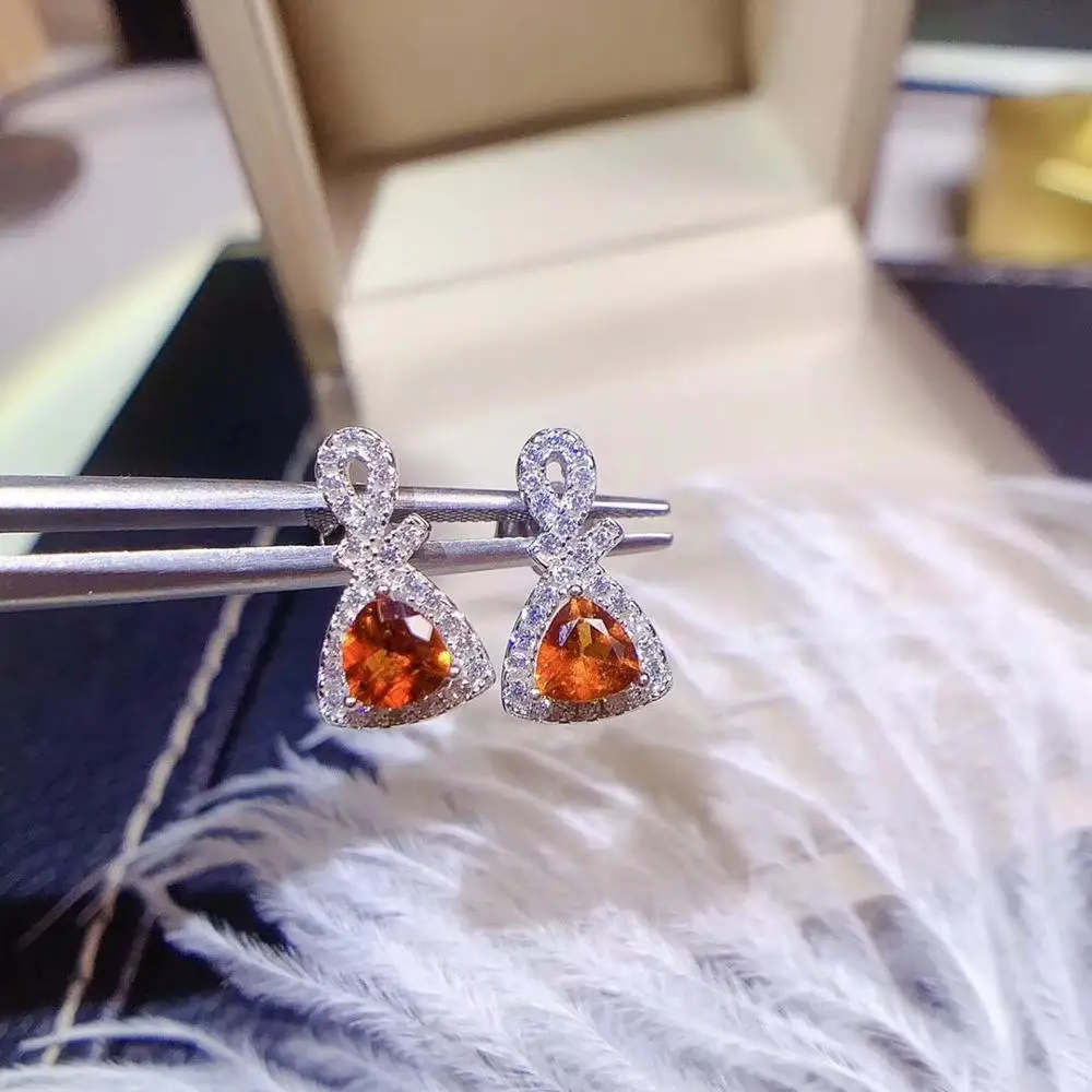 New Natural Fanta Stone Earrings 925 Silver Lady Earrings Main Stone Size Triangle 4x4mm
New Natural Fanta Stone Earrings 925 Silver Lady Earrings Main Stone Size Triangle 4x4mm