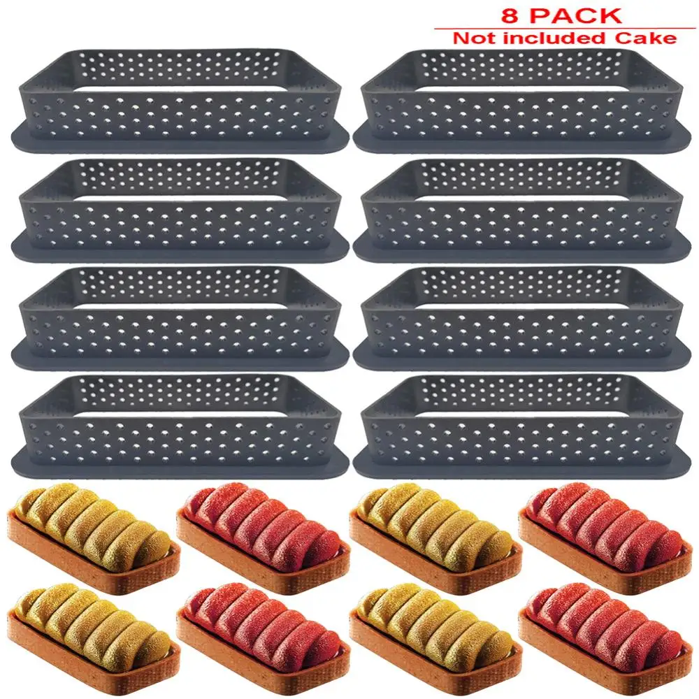 8pcs Rectangle Shape Cake Mold Mousse Circle Cutter Decorating Tool French Dessert DIY Perforated Ring Non Stick Bakeware Tart
8pcs Rectangle Shape Cake Mold Mousse Circle Cutter Decorating Tool French Dessert DIY Perforated Ring Non Stick Bakeware Tart