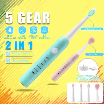2 in 1 Powerful Sonics Electric Toothbrush Ultrasonic Automatic Tooth Brush USB Rechargeable Waterproof Whitening Teeth
2 in 1 Powerful Sonics Electric Toothbrush Ultrasonic Automatic Tooth Brush USB Rechargeable Waterproof Whitening Teeth