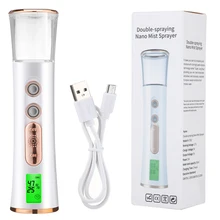 Double Spray-head Nano Mist Sprayer Handheld Spray Beauty Instrument Portable Facial Steamer With Skin Test LED Display
Double Spray-head Nano Mist Sprayer Handheld Spray Beauty Instrument Portable Facial Steamer With Skin Test LED Display