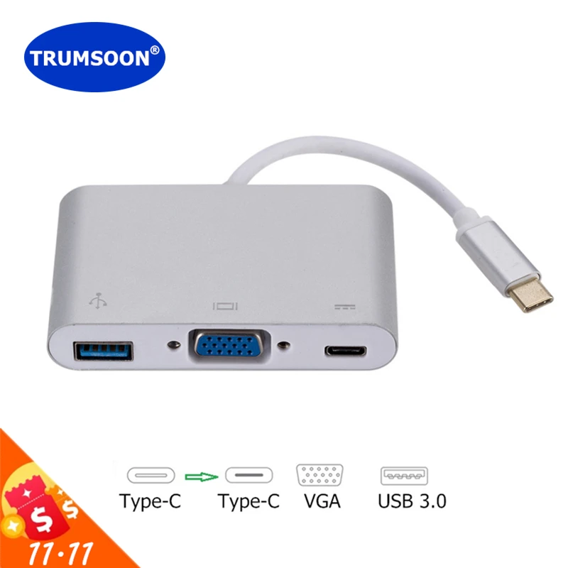 Trumsoon Type C to VGA HDMI USB 3.0 USB-C Adapter Cable for Macbook Samsung S8 Dex Huawei P20 Dock Xiaomi Projector TV Monitor
Trumsoon Type C to VGA HDMI USB 3.0 USB-C Adapter Cable for Macbook Samsung S8 Dex Huawei P20 Dock Xiaomi Projector TV Monitor