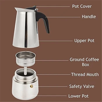 300ml Italian Stainless Steel Espresso Maker Kitchen Drip Kettle Teapot Moka Coffee Pot Coffee stainless steel moka coffee make
300ml Italian Stainless Steel Espresso Maker Kitchen Drip Kettle Teapot Moka Coffee Pot Coffee stainless steel moka coffee make
