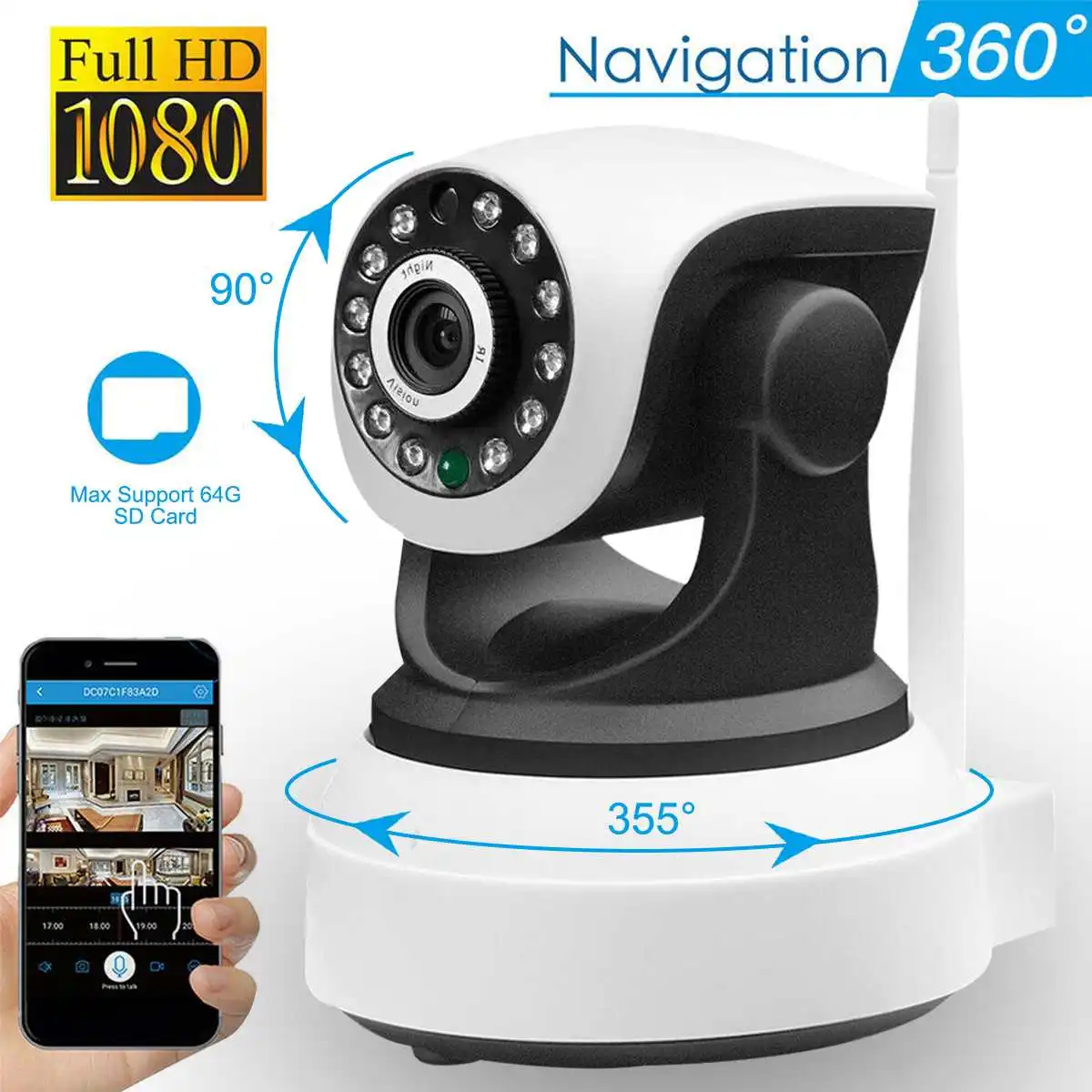 1080P HD ip camera Wifi camera Wireless Home Security Camera Security Network CCTV Camera IR Night Vision Baby Monitor
1080P HD ip camera Wifi camera Wireless Home Security Camera Security Network CCTV Camera IR Night Vision Baby Monitor
