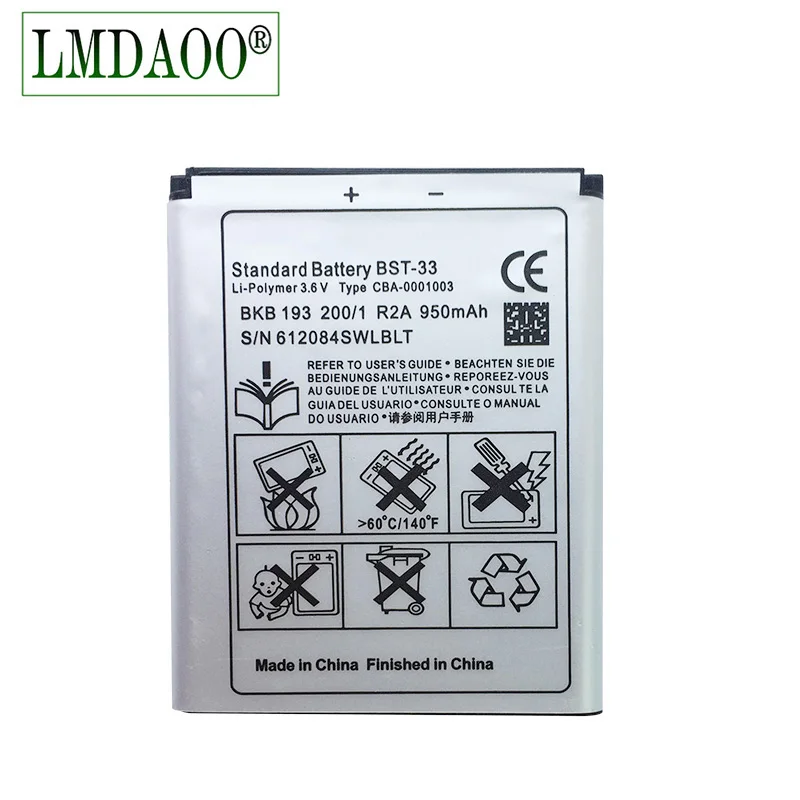 Сменный аккумулятор BST-33 BST 33 для Sony Ericsson K800 I SATIO U1 W880I K810I W100I T700 T715 950 мАч | Мобильные