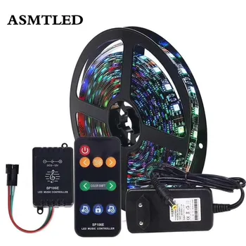 DC 12V Led Strip Light With Music Sync Controller Digital led strip ws2811 5050 RGB Addressable Led strip Rainbow Color 1M-5M 
DC 12V Led Strip Light With Music Sync Controller Digital led strip ws2811 5050 RGB Addressable Led strip Rainbow Color 1M-5M