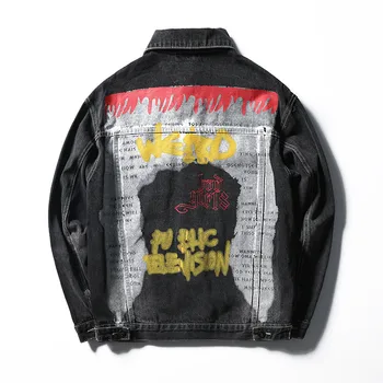 MORUANCLE Fashion Men Hi Street Graffiti Jean Jackets Streetwear Ripped Denim Trucker Jacket Outerwear With Holes Printed Jacket
MORUANCLE Fashion Men Hi Street Graffiti Jean Jackets Streetwear Ripped Denim Trucker Jacket Outerwear With Holes Printed Jacket