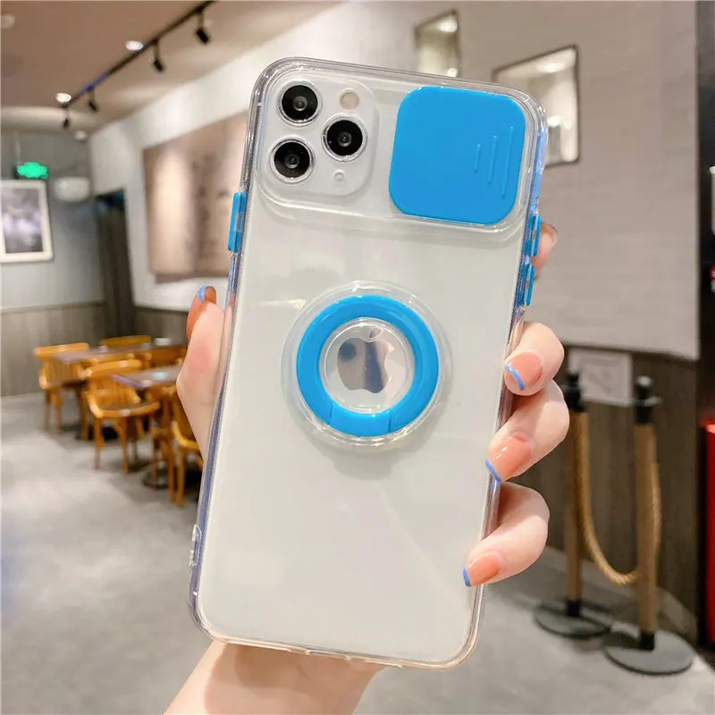 Slide Camera Protection Case For iPhone With Ring Holder