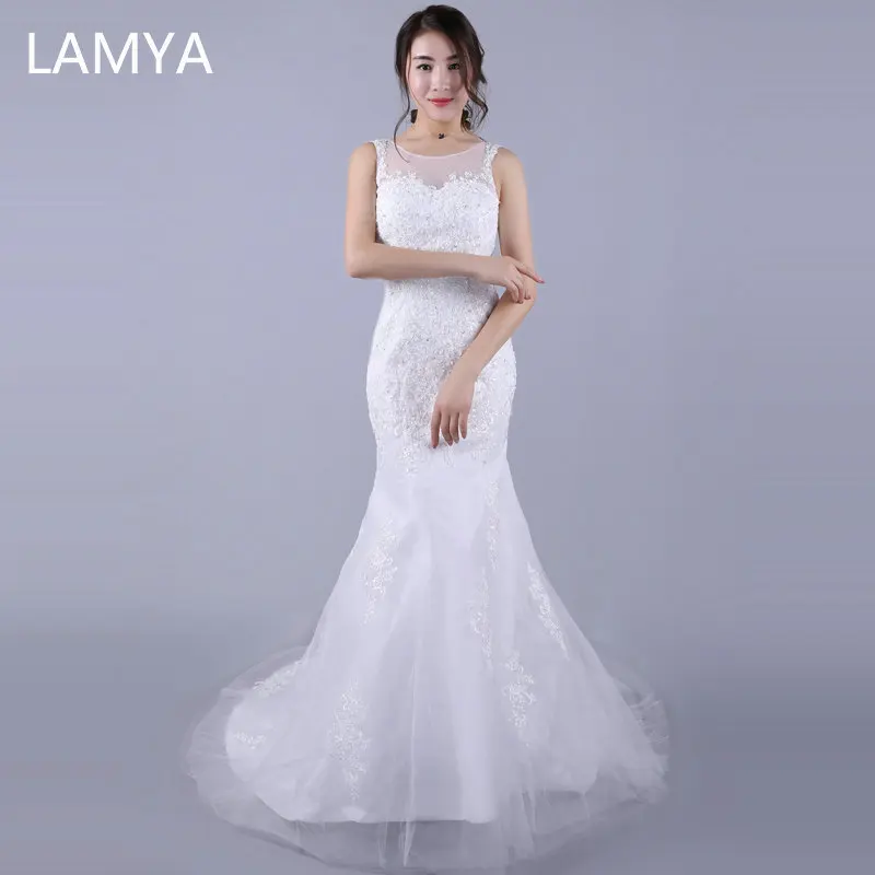 LAMYA Court Train Backless Lace Mermaid Wedding Dresses Fashinable White Button Bridal Gowns Plus Size Dress Vestidos de Novia
LAMYA Court Train Backless Lace Mermaid Wedding Dresses Fashinable White Button Bridal Gowns Plus Size Dress Vestidos de Novia