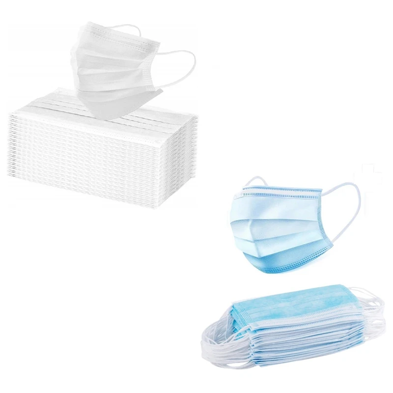 100Pcs Disposable Masks Non Woven Anti-Dust 3 Layers Breathable Earloops Face Mouth Cover Mask (50Pcs White+50Pcs Blue)
100Pcs Disposable Masks Non Woven Anti-Dust 3 Layers Breathable Earloops Face Mouth Cover Mask (50Pcs White+50Pcs Blue)