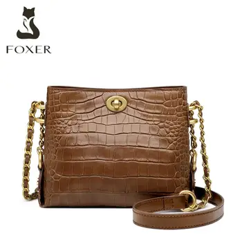 FOXER Women Genuine Leather bag fashion cowhide Crocodile pattern bag luxury handbags women bags designer bags famous brand wome
FOXER Women Genuine Leather bag fashion cowhide Crocodile pattern bag luxury handbags women bags designer bags famous brand wome
