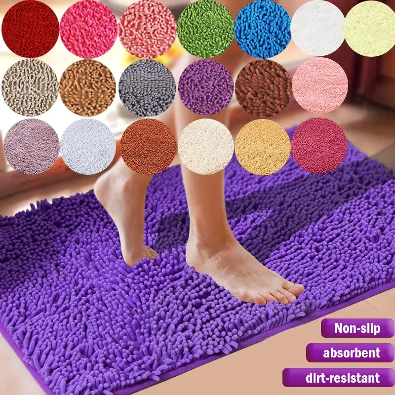 Фото 40 дешевых больших размеров утолщенный синельный коврик для ванной спальни кухни
