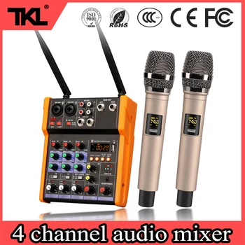 TKL bluetooth audio mixer 4 channel With UHF wireless microphone MP3 USB input 48V phantom power digital audio sound mixer
TKL bluetooth audio mixer 4 channel With UHF wireless microphone MP3 USB input 48V phantom power digital audio sound mixer