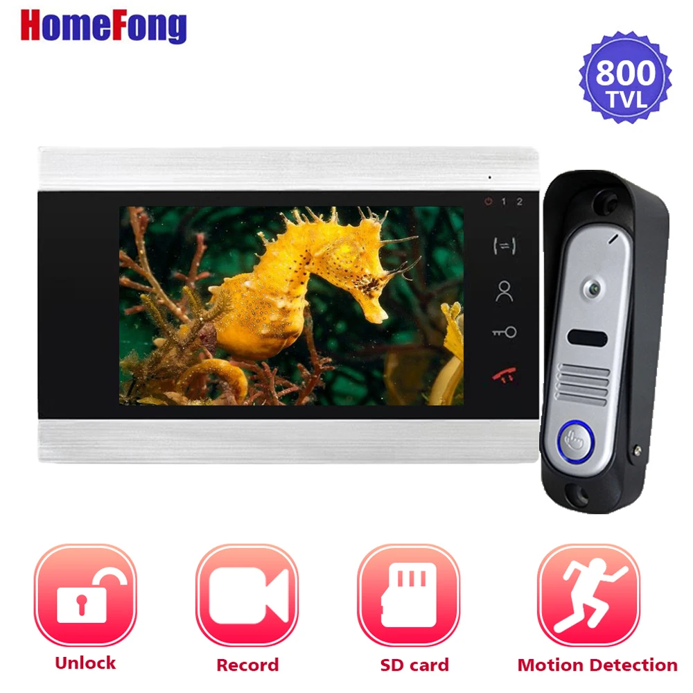 Homefong 7 Inch Video Door Phone Doorbell Intercom System with Record 1 Monitor and 1 Doorbell Camera 800TVL Photo/Picture
Homefong 7 Inch Video Door Phone Doorbell Intercom System with Record 1 Monitor and 1 Doorbell Camera 800TVL Photo/Picture