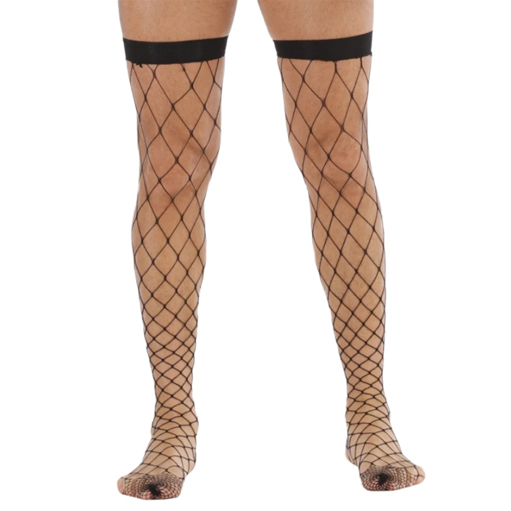 Men's Sexy Fishnet Knee High Stockings Nylon Pantyhose Tights Socks Sissy Costumes Men's Sexy Fishnet Knee High Stockings Nylon Pantyhose Tights Socks Sissy Costumes