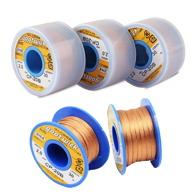 New Brand Original Japan GOOT Desoldering Wicks Solder Remover BGA Solder Wick RoHs Lead-free MSDS Welding Tools for Phone PC 
New Brand Original Japan GOOT Desoldering Wicks Solder Remover BGA Solder Wick RoHs Lead-free MSDS Welding Tools for Phone PC