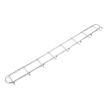 Wall mounted silver tone metal 8 hooks hook rail towel hanger 
Wall mounted silver tone metal 8 hooks hook rail towel hanger