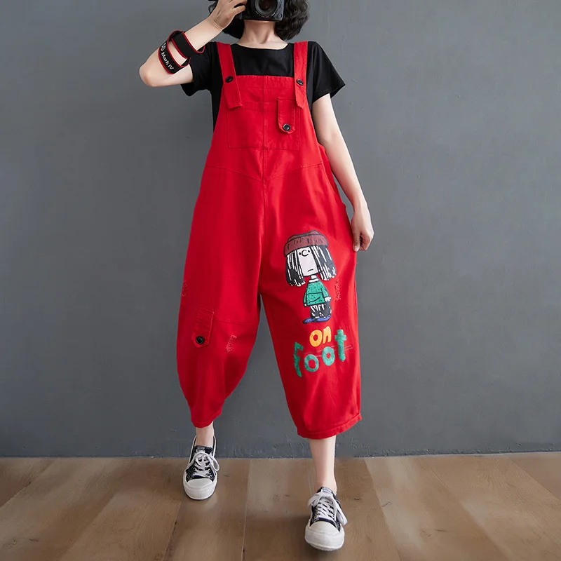 2023 Spring Women Clothing Cartoon Print Hole Denim Overall Pants Loose Straight Leg Jumpsuit Black Red
2023 Spring Women Clothing Cartoon Print Hole Denim Overall Pants Loose Straight Leg Jumpsuit Black Red