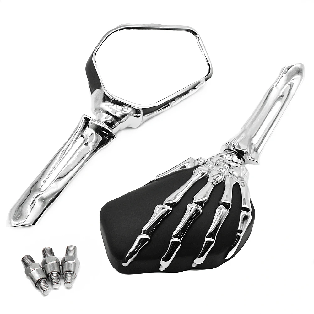 Pair Motorcycle Mirror Skeleton Skull Hand Claw Side Rear Clear View Glass Mirrors 10mm Universal
Pair Motorcycle Mirror Skeleton Skull Hand Claw Side Rear Clear View Glass Mirrors 10mm Universal