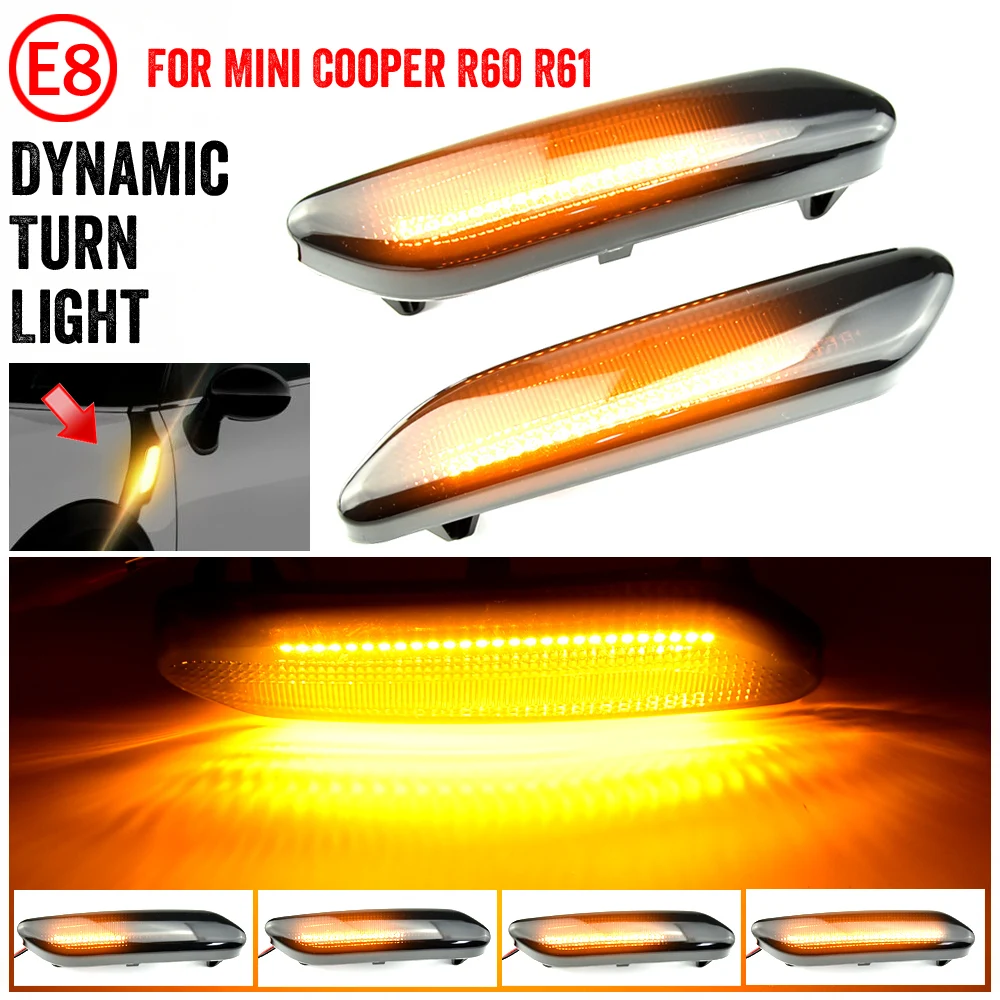 Pair Flowing Turn Signal Light Dynamic LED Side Marker 12v Repeater Lamp Panel For BMW Mini Cooper R60 R61 | Автомобили и