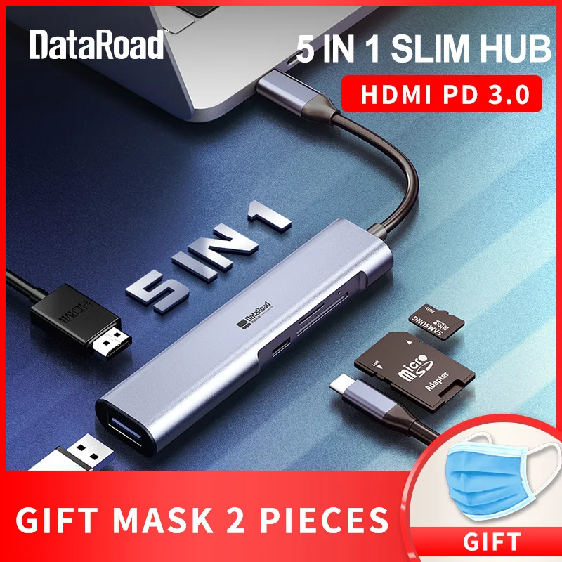 DataRoad 5 in 1 Type C HUB USB C to Multi USB 3.0 HDMI SD Adapter Dock For MacBook Pro Laptop USB PD 3.1 Splitter Port OTG RJ45
DataRoad 5 in 1 Type C HUB USB C to Multi USB 3.0 HDMI SD Adapter Dock For MacBook Pro Laptop USB PD 3.1 Splitter Port OTG RJ45